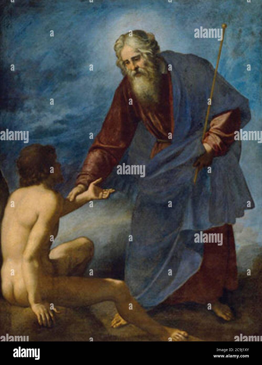 Jacopo da Empoli - la creazione di Adamo. Foto Stock