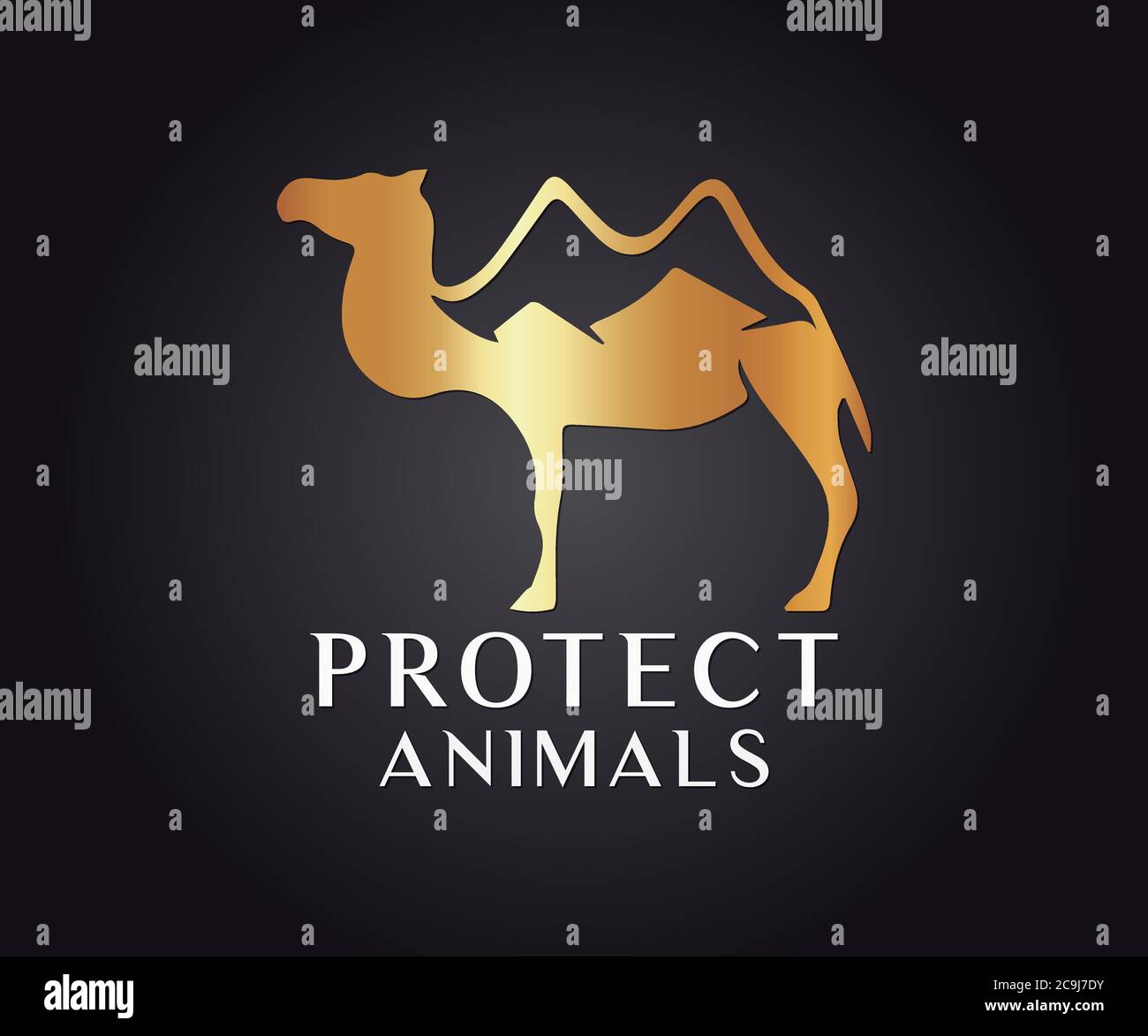 Proteggi, cura il disegno del vettore animale e di vita selvaggia Illustrazione Vettoriale