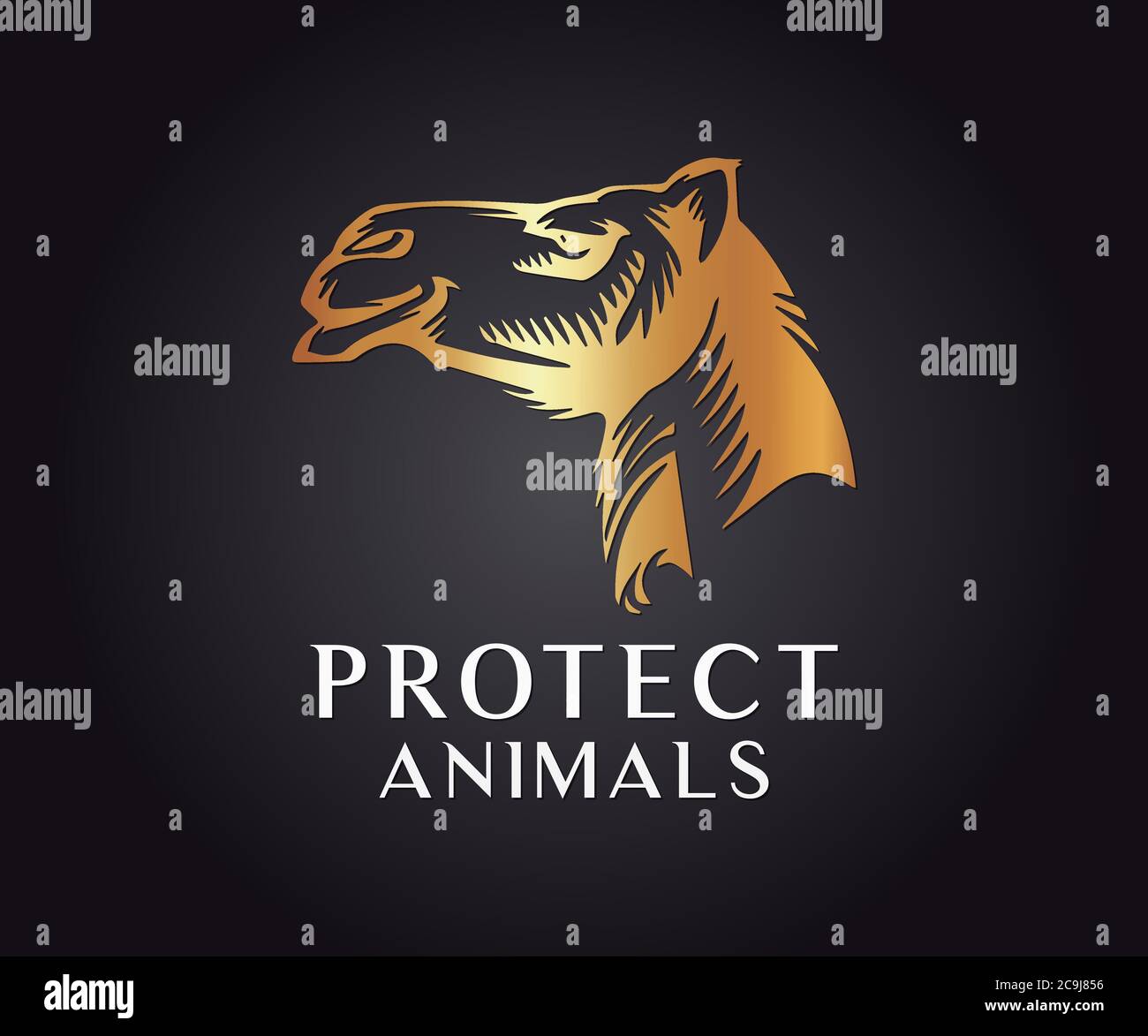 Proteggi, cura il disegno del vettore animale e di vita selvaggia Illustrazione Vettoriale