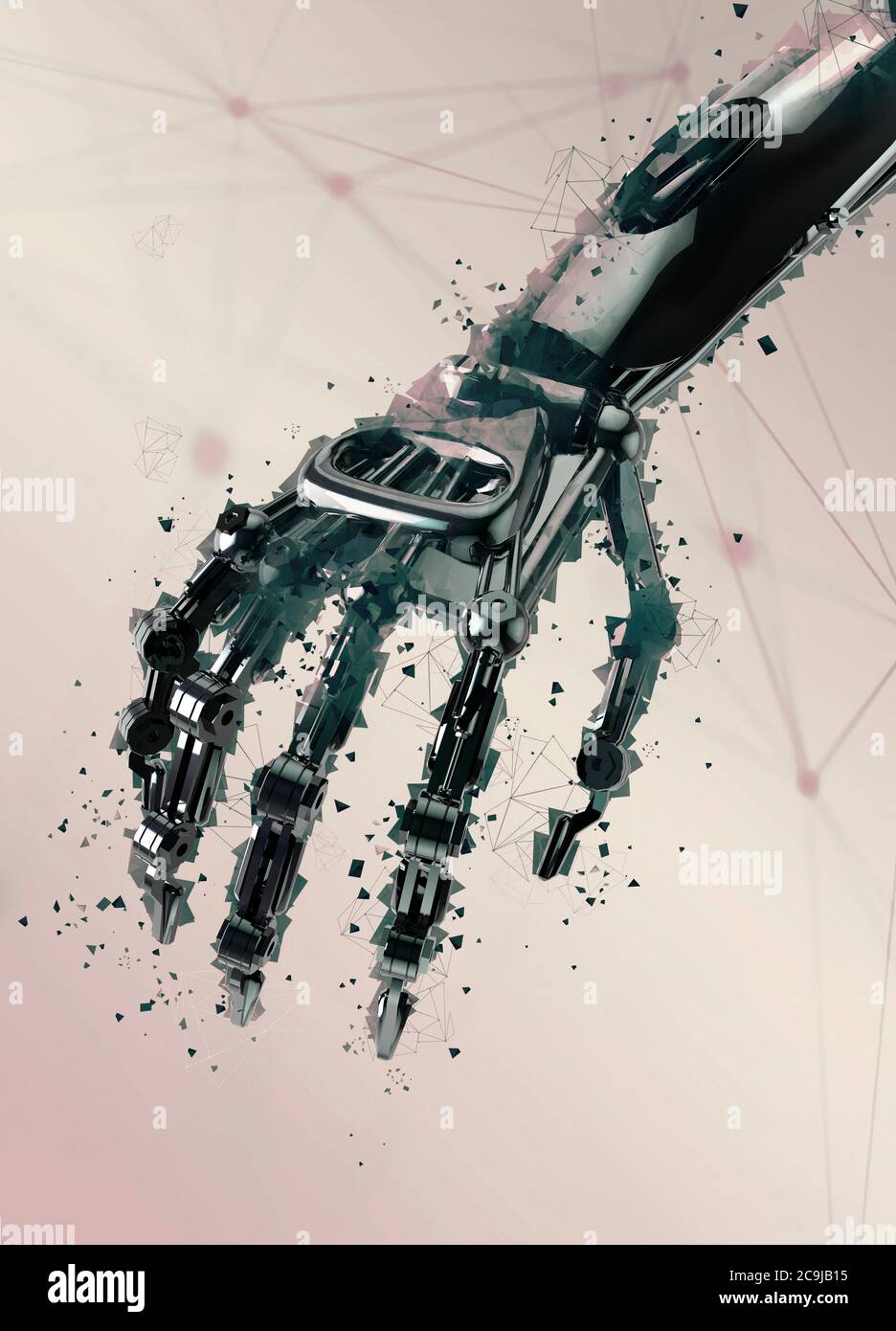 Mano robotica, illustrazione. Foto Stock