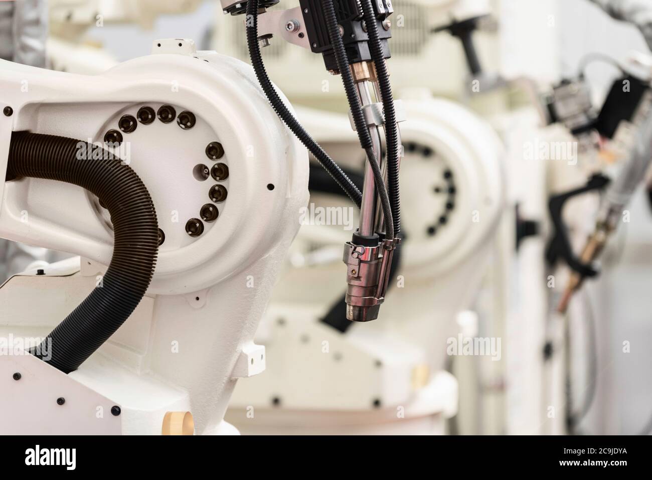 Robot di saldatura. Foto Stock