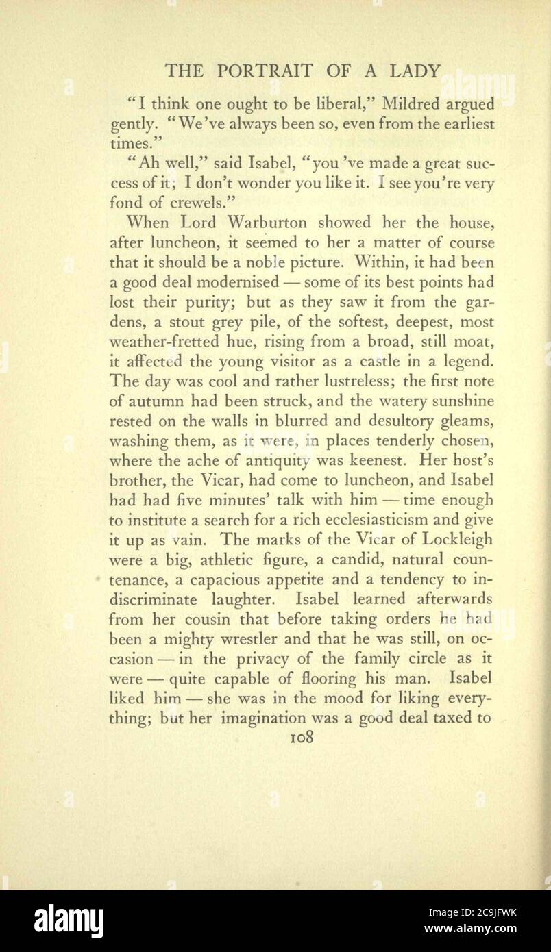 Giacomo - il Ritratto di una Signora, vol. I, pag. 108. Foto Stock