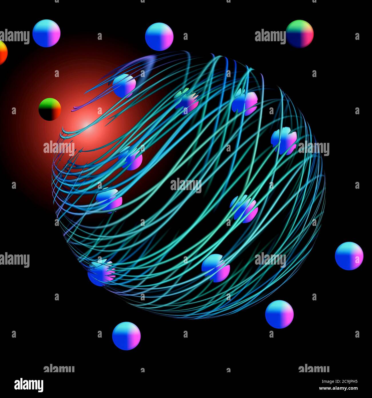 Dati quantistici, illustrazione. Foto Stock