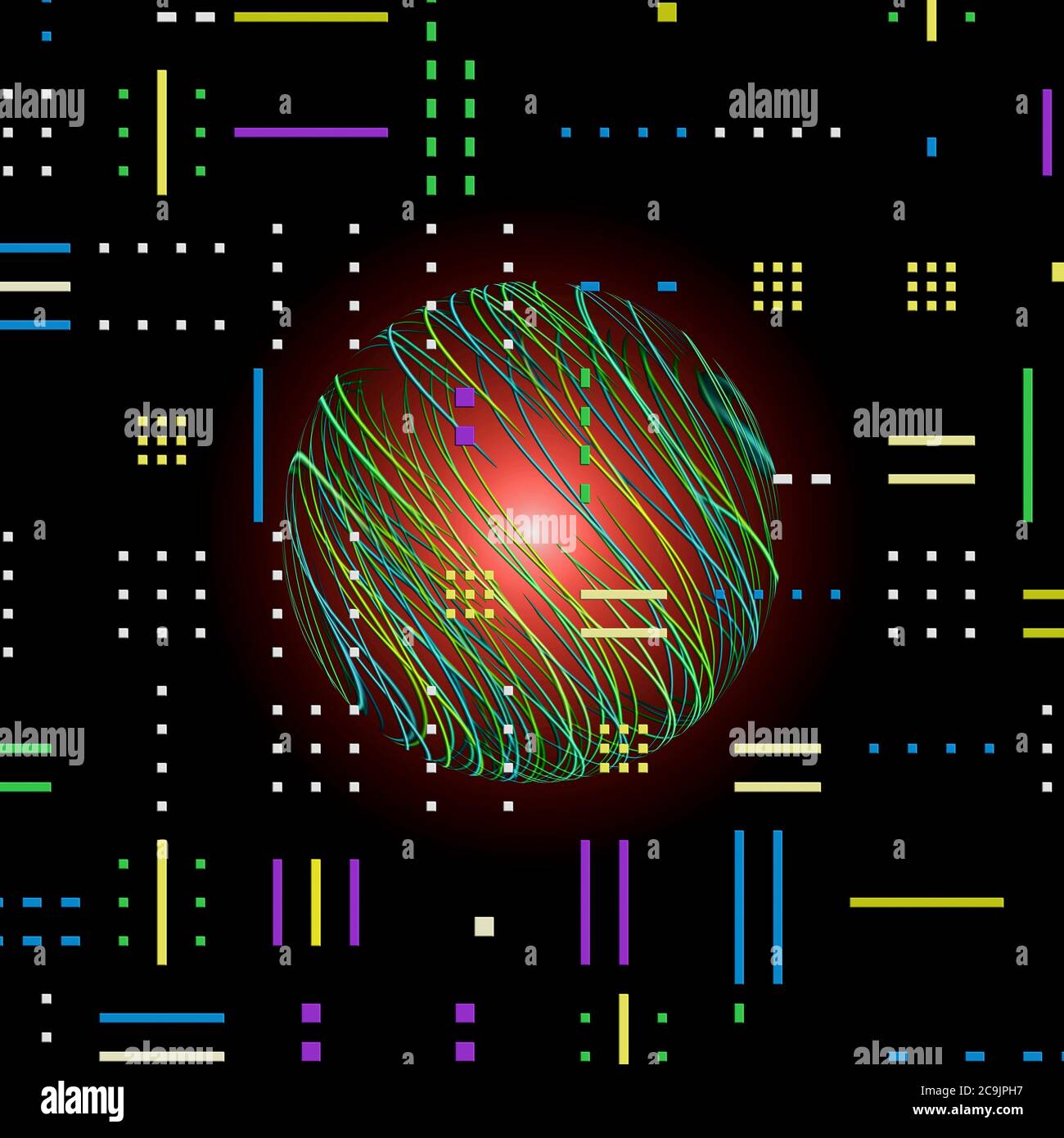 Dati quantistici, illustrazione. Foto Stock
