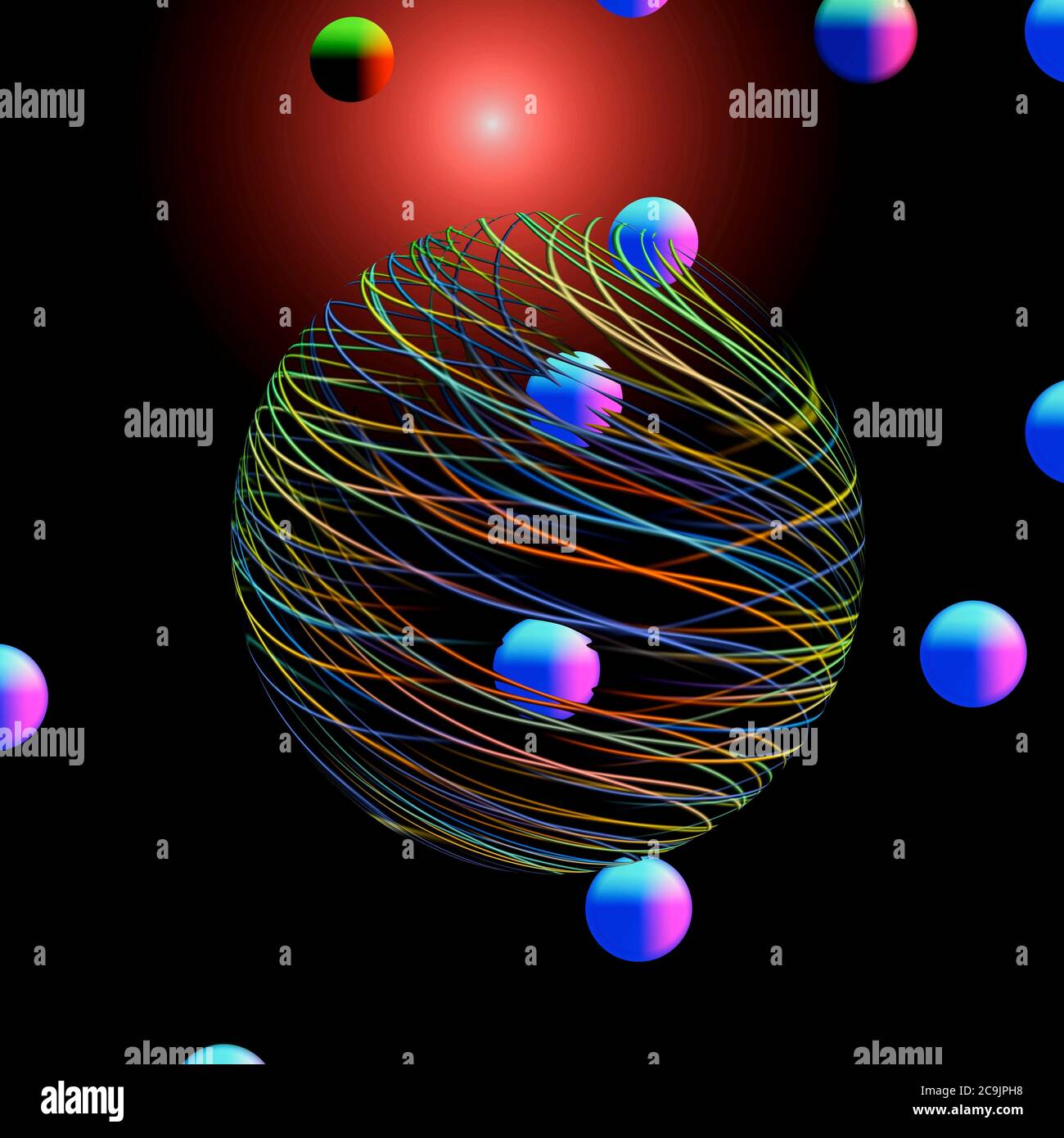 Dati quantistici, illustrazione. Foto Stock