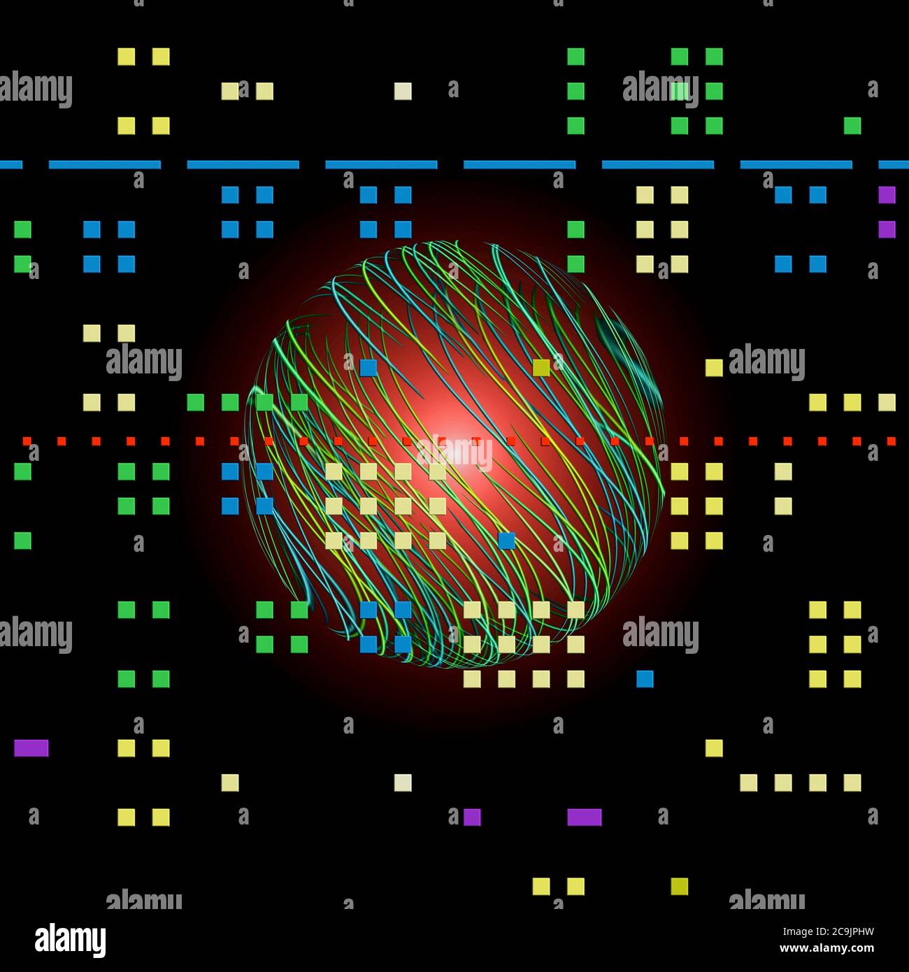 Dati quantistici, illustrazione. Foto Stock
