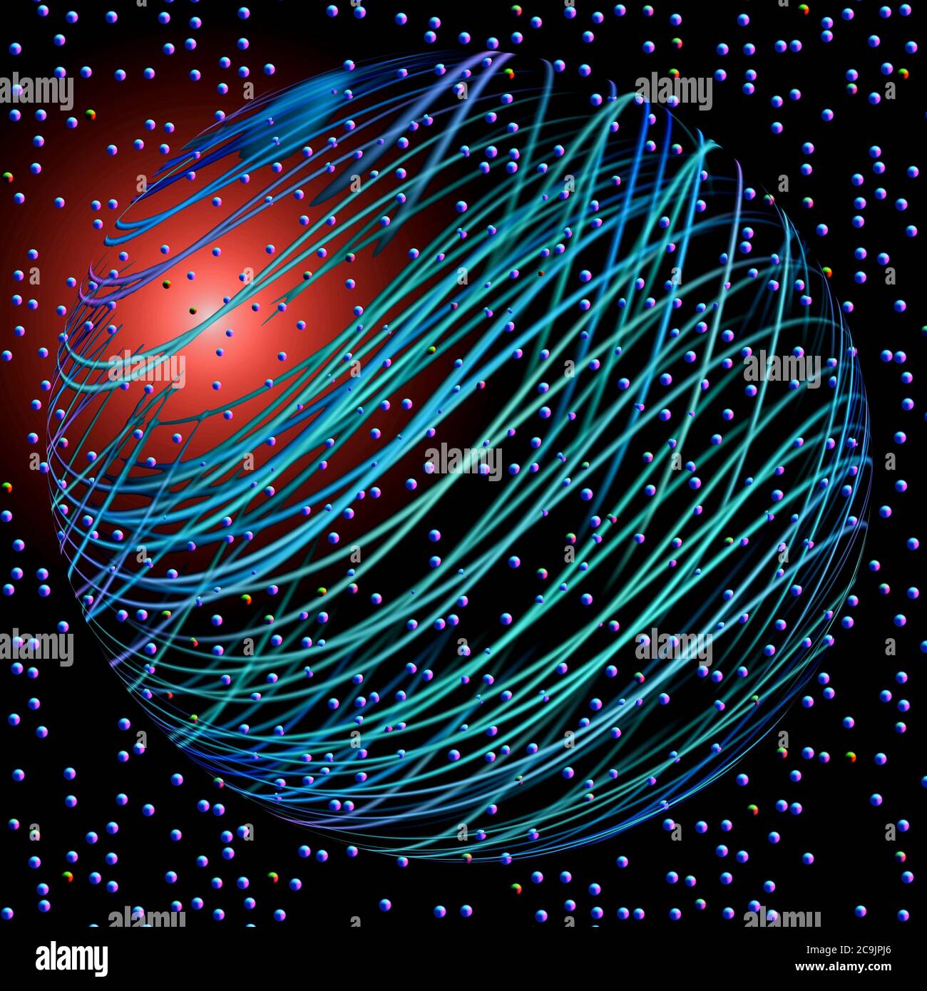 Dati quantistici, illustrazione. Foto Stock