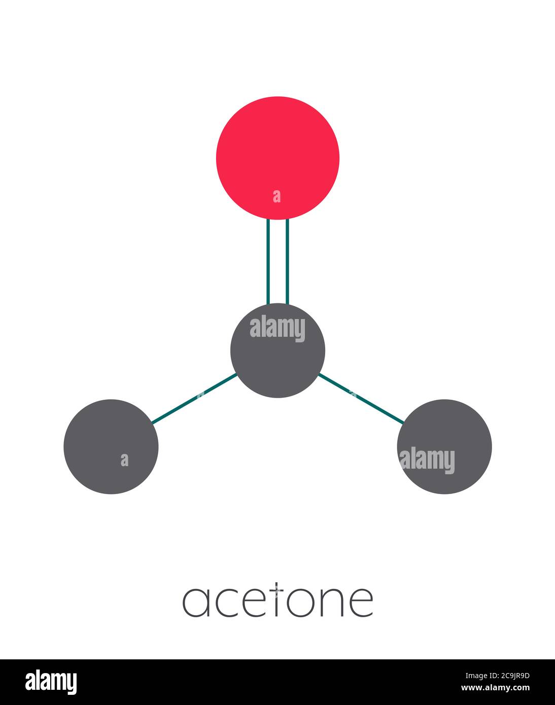 Molecola di solvente acetone. Solvente organico utilizzato nel pulitore per  smalto per unghie. Formula scheletrica stilizzata (struttura chimica). Gli  atomi vengono visualizzati con codice colore Foto stock - Alamy