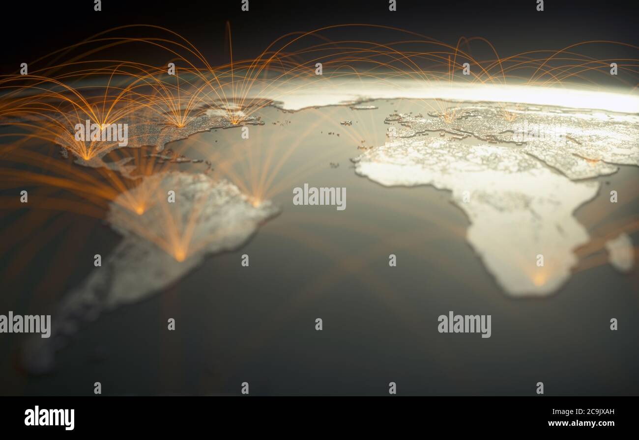 Connettività globale, illustrazione. Foto Stock