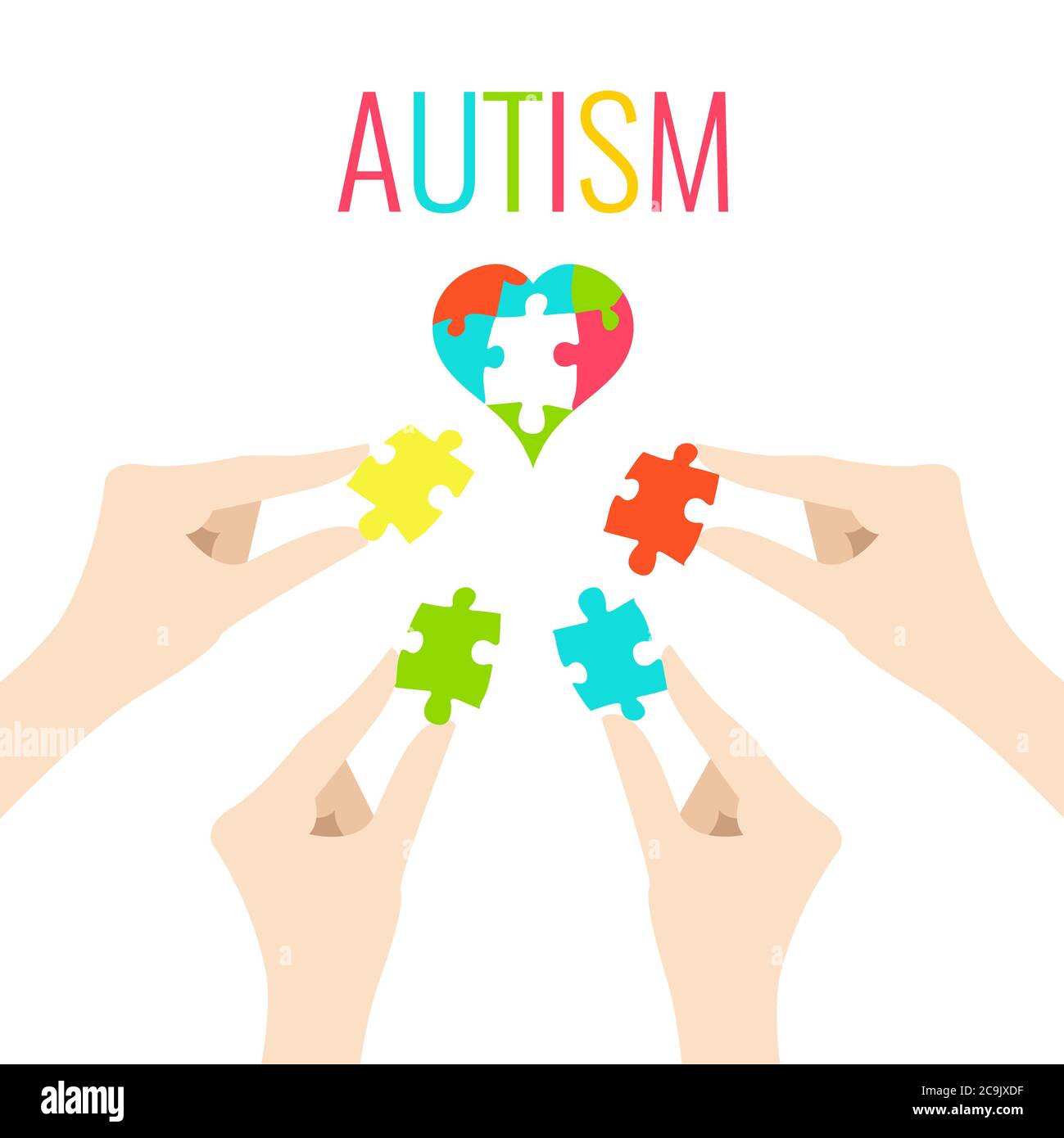 Consapevolezza dell'autismo, illustrazione concettuale. Foto Stock