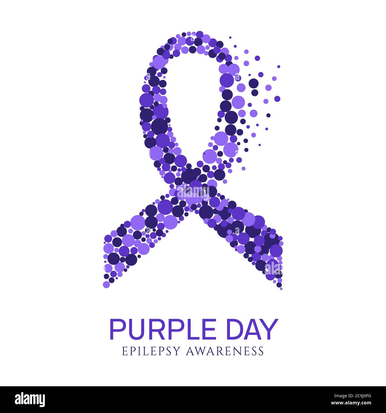 Nastro per la consapevolezza dell'epilessia, illustrazione. Foto Stock