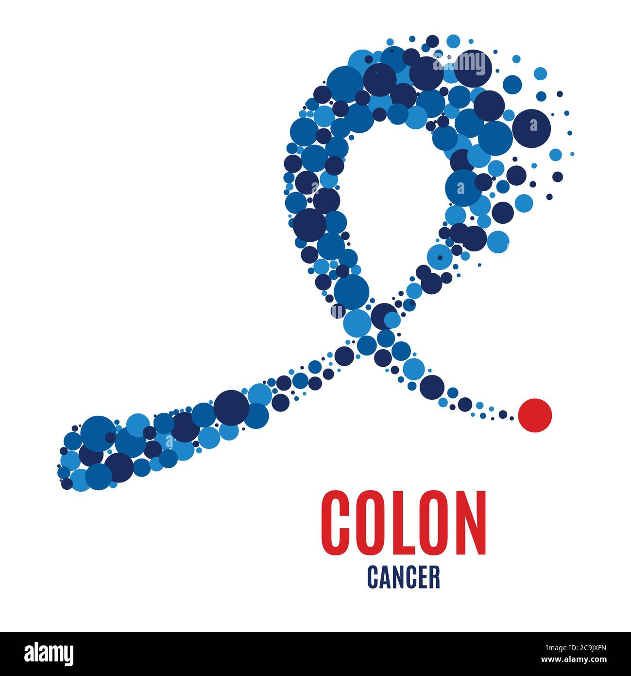 Nastro di consapevolezza del cancro del colon, illustrazione. Foto Stock