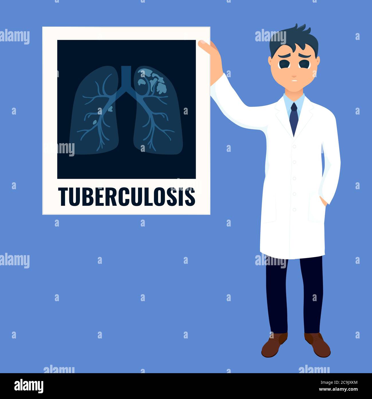 Diagnosi di tubercolosi, illustrazione. Foto Stock