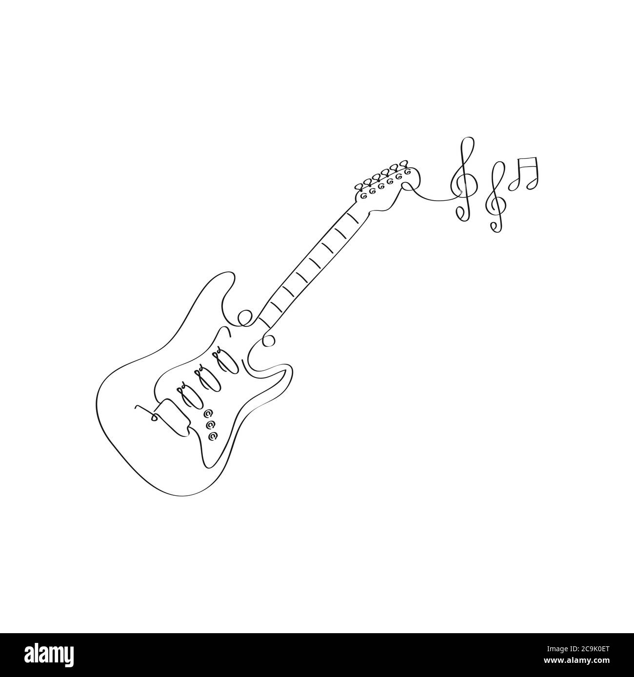 Icona chitarra vettore, strumento acustico segno Isolato su sfondo bianco. Stile Flat trendy per design grafico, logo, sito Web, social media, Illustrazione Vettoriale