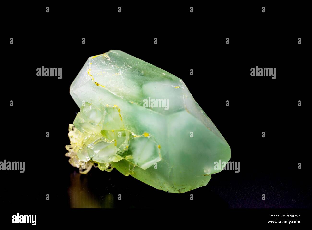 Minerale cristallino verde. Foto Stock