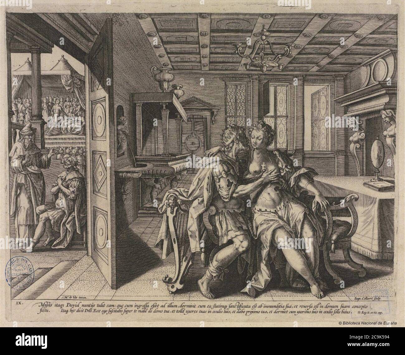 Jan collaert-marten de vos-No desearás la mujer del prójimo. Foto Stock