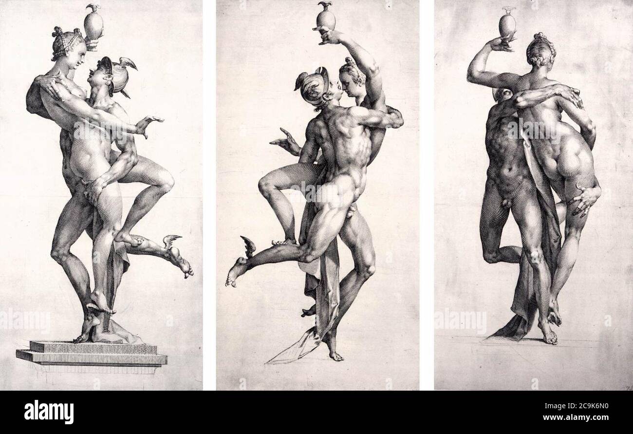 Jan Harmensz. Muller - Mercurio e Psiche, visto da tre lati Foto Stock