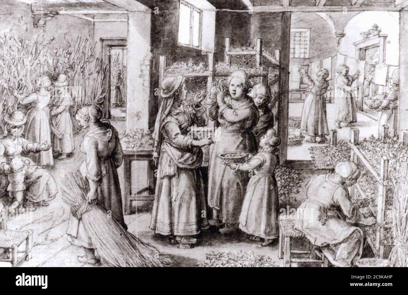 Jan van der Straet - Silkworm Farm (1) Foto Stock