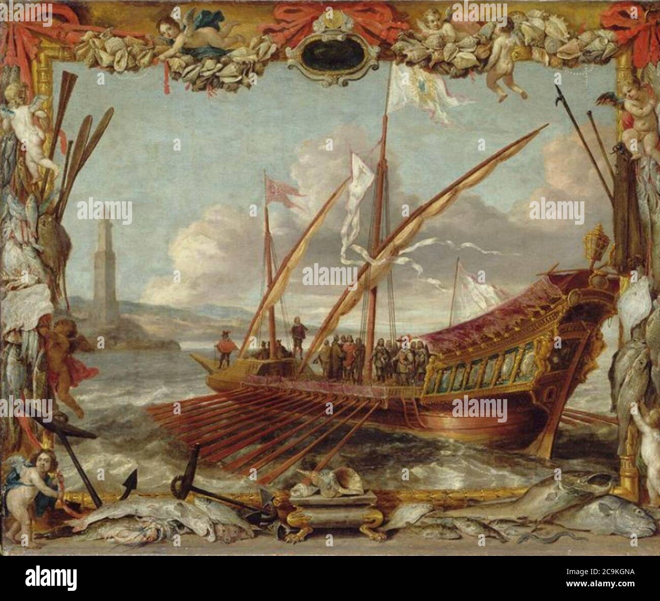 Jan van Kessel (i) - Principe su una vela di ambientazione galea. Foto Stock