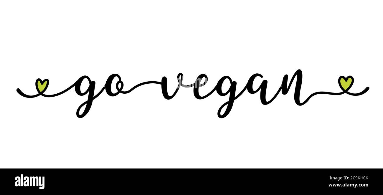 Mano abbozzata ANDARE virgoletta VEGANA come banner o logo. Lettere per intestazione, etichetta, annuncio, pubblicità Illustrazione Vettoriale
