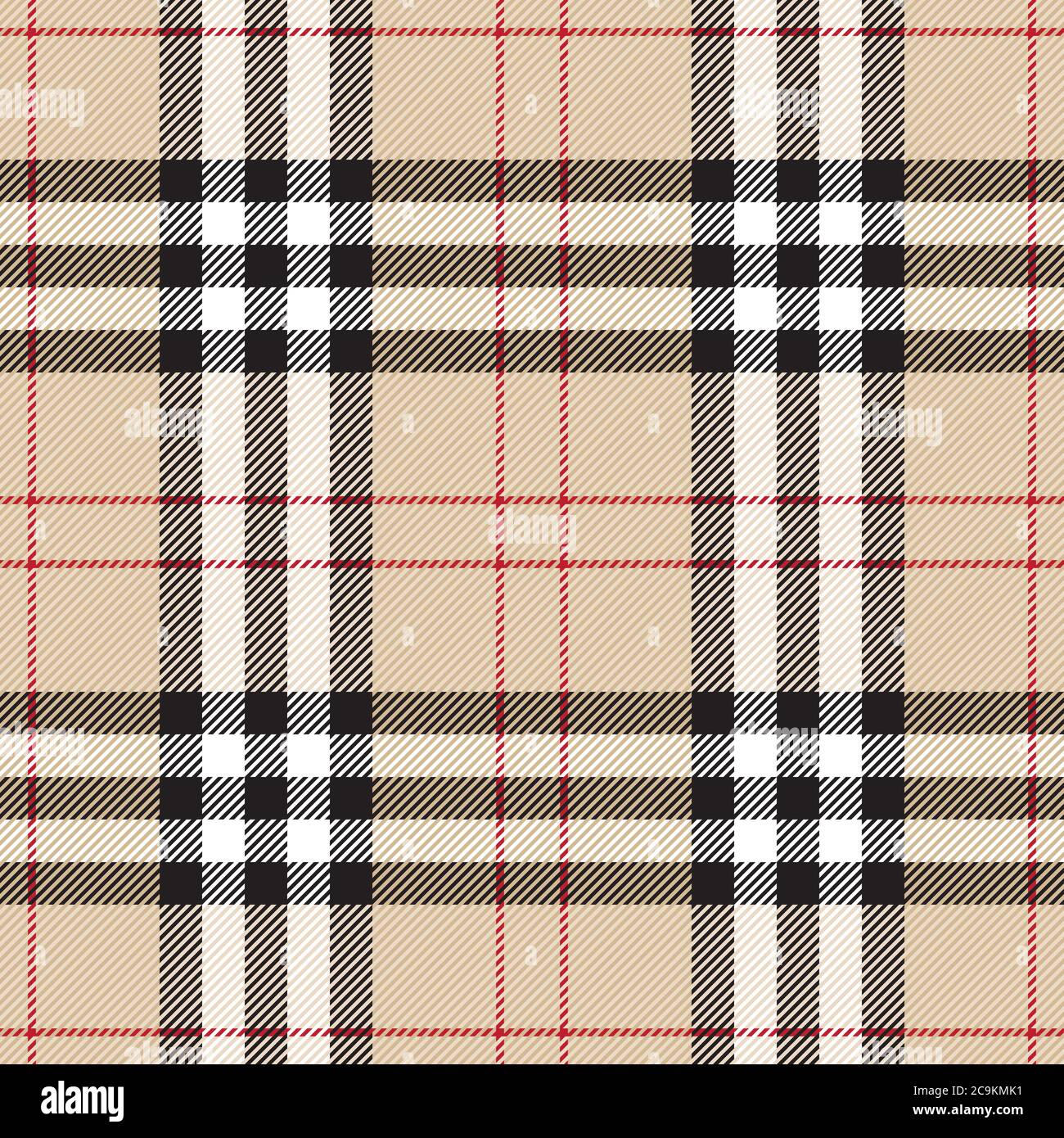 Motivo scozzese vintage senza cuciture. Tradizionale ornamento scozzese in plaid a scacchi. Illustrazione vettoriale a strisce con intersezione geometrica colorata. Illustrazione Vettoriale