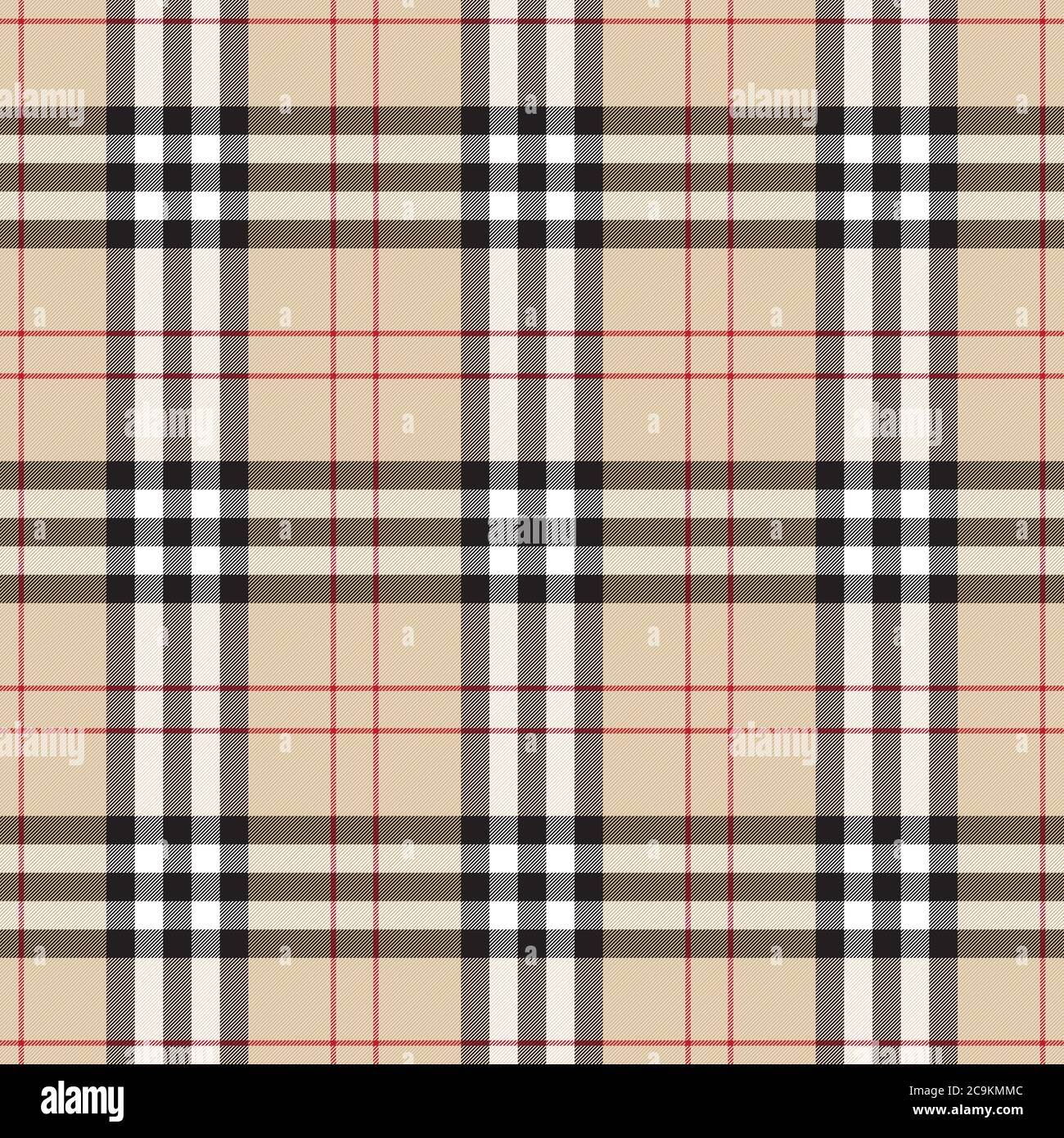 Tradizionale ornamento scozzese in plaid a scacchi. Motivo scozzese vintage senza cuciture. Illustrazione vettoriale a strisce con intersezione geometrica colorata. Illustrazione Vettoriale