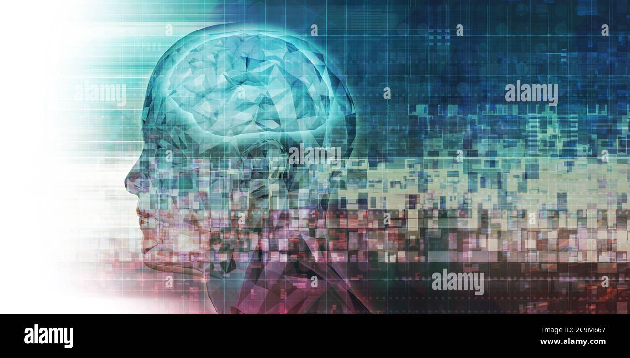Brain Technology concetto di scienza avanzata Abstract background Foto Stock