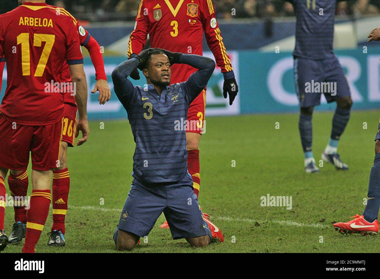 Patrice Evra durante la qualifica Coupe du Monde 2014 Francia - Espagne 2013, il 26 2013 marzo a Stade de France, Francia- Foto Laurent Lairys / DPPI Foto Stock