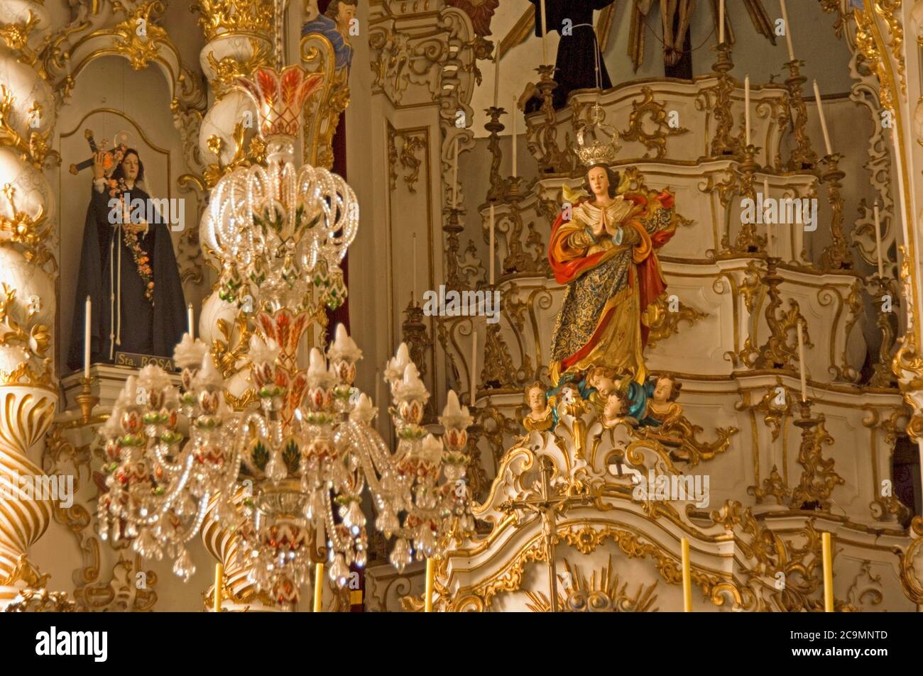 Chiesa di San Francisco de Assis nella città coloniale di Sao Joao del Rey, Stato di Minas Gerais, Brasile Foto Stock