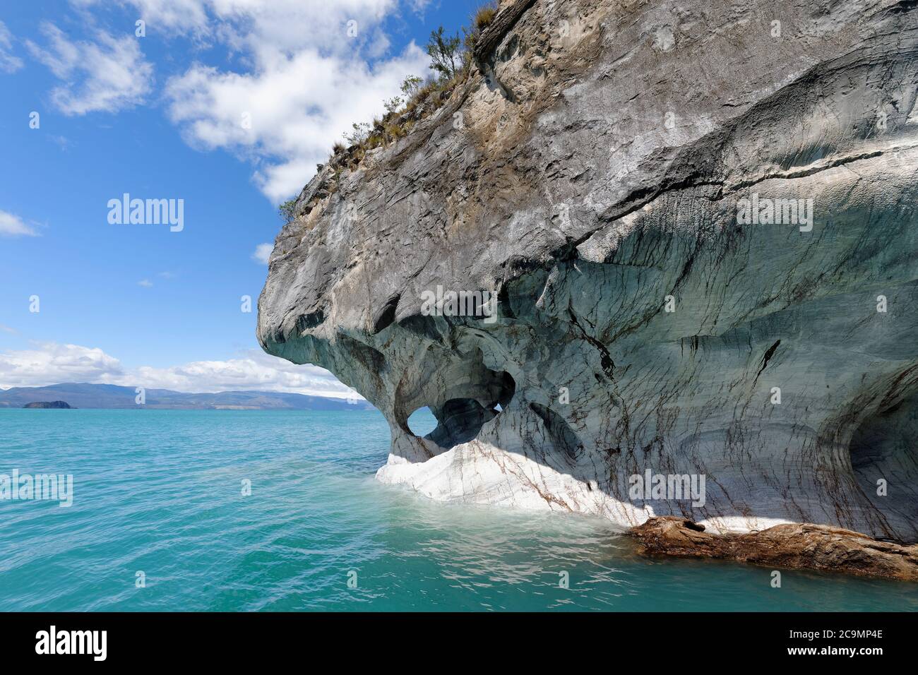 Santuario delle grotte di marmo, Cattedrale di marmo sul Lago Generale Carrera, Puerto Rio Tranquilo, Regione di Aysen, Patagonia, Cile Foto Stock