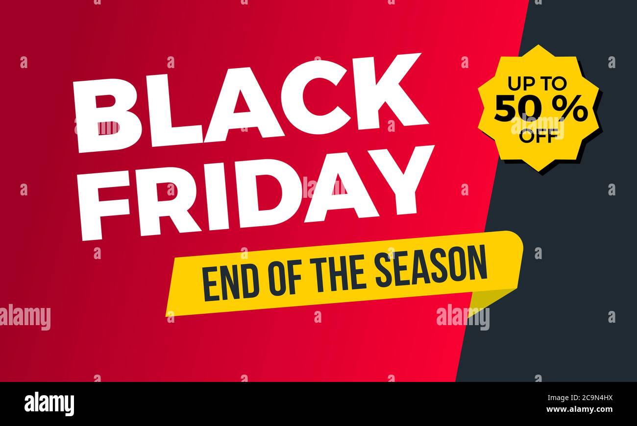 Vendita tag Black friday. Banner vettoriale per negozi, web. Banner Web di vendita Illustrazione Vettoriale