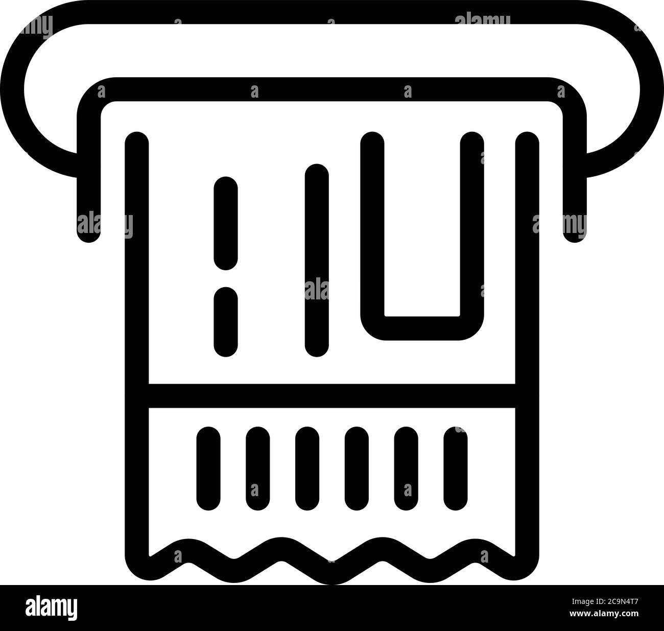 Icona del biglietto dell'autobus per chioschi, stile profilo Illustrazione Vettoriale