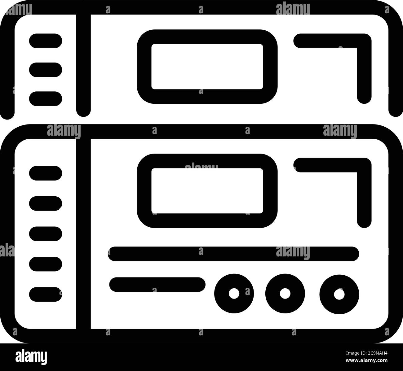 Icona biglietto doppio autobus, stile profilo Illustrazione Vettoriale
