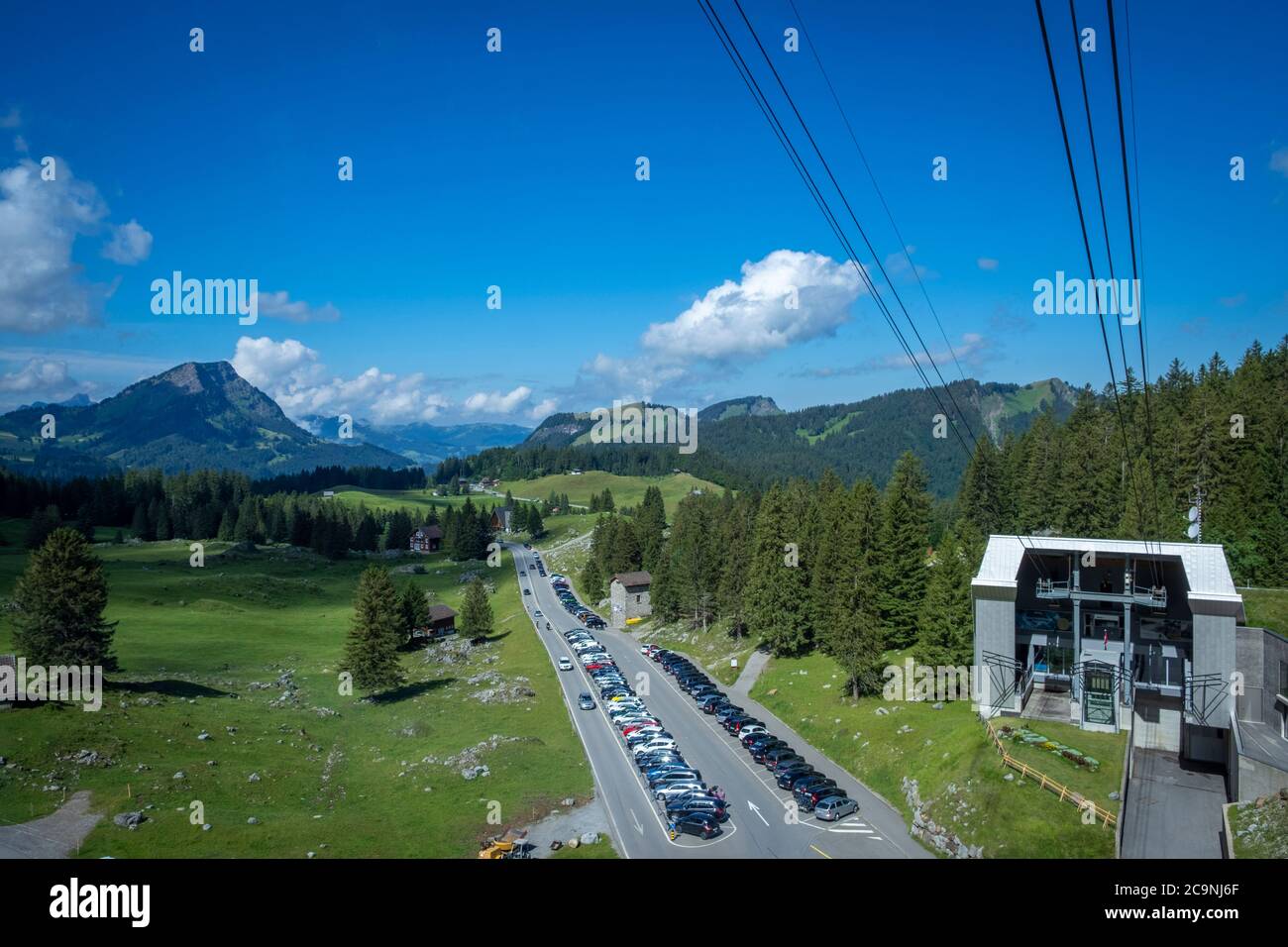 Percorso in corda dalla Schwaegalp alla cima della Saentis in Svizzera Foto Stock