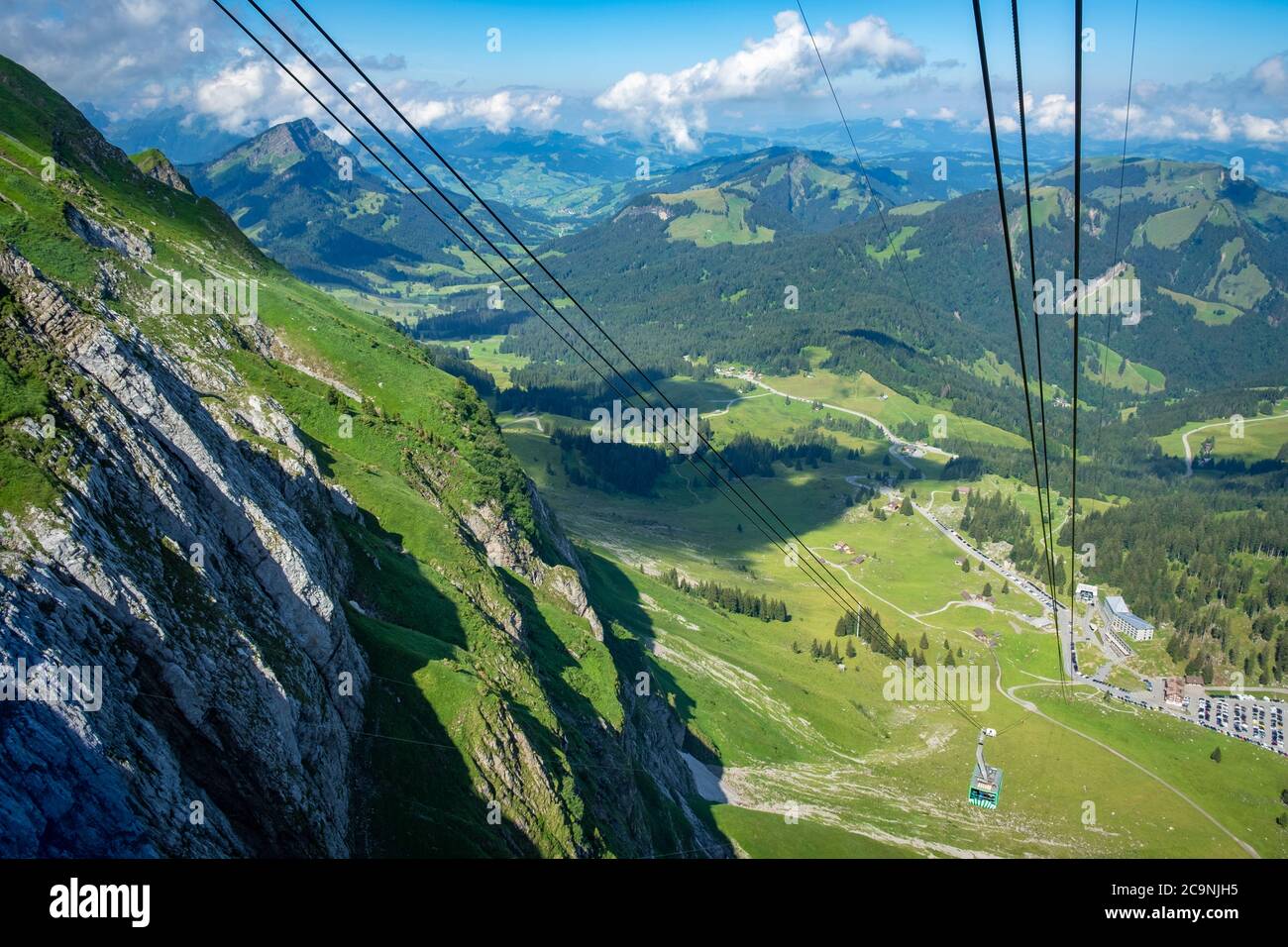 Percorso in corda dalla Schwaegalp alla cima della Saentis in Svizzera Foto Stock