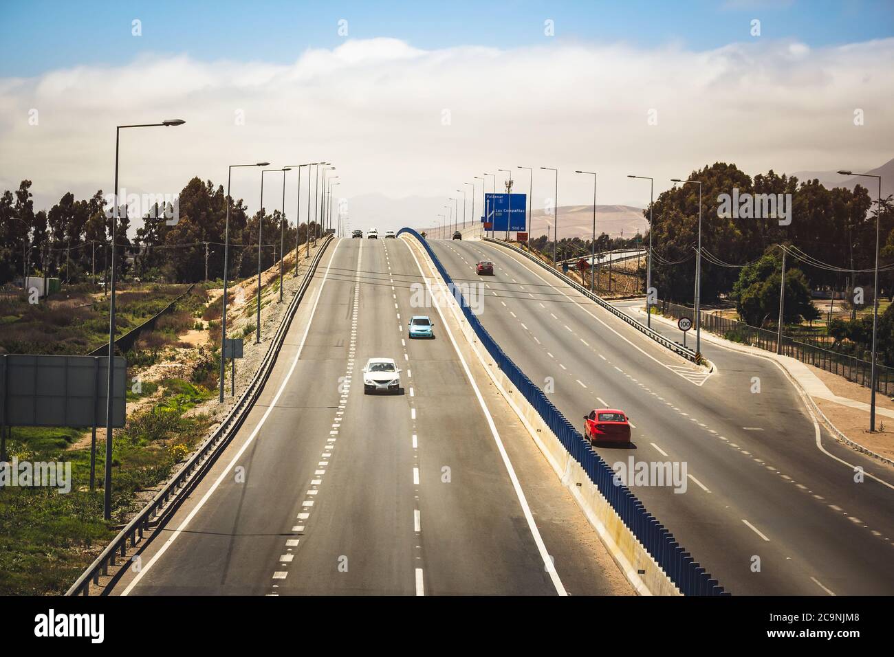 Autostrada Pan-americana a la Serena, Cile Foto Stock