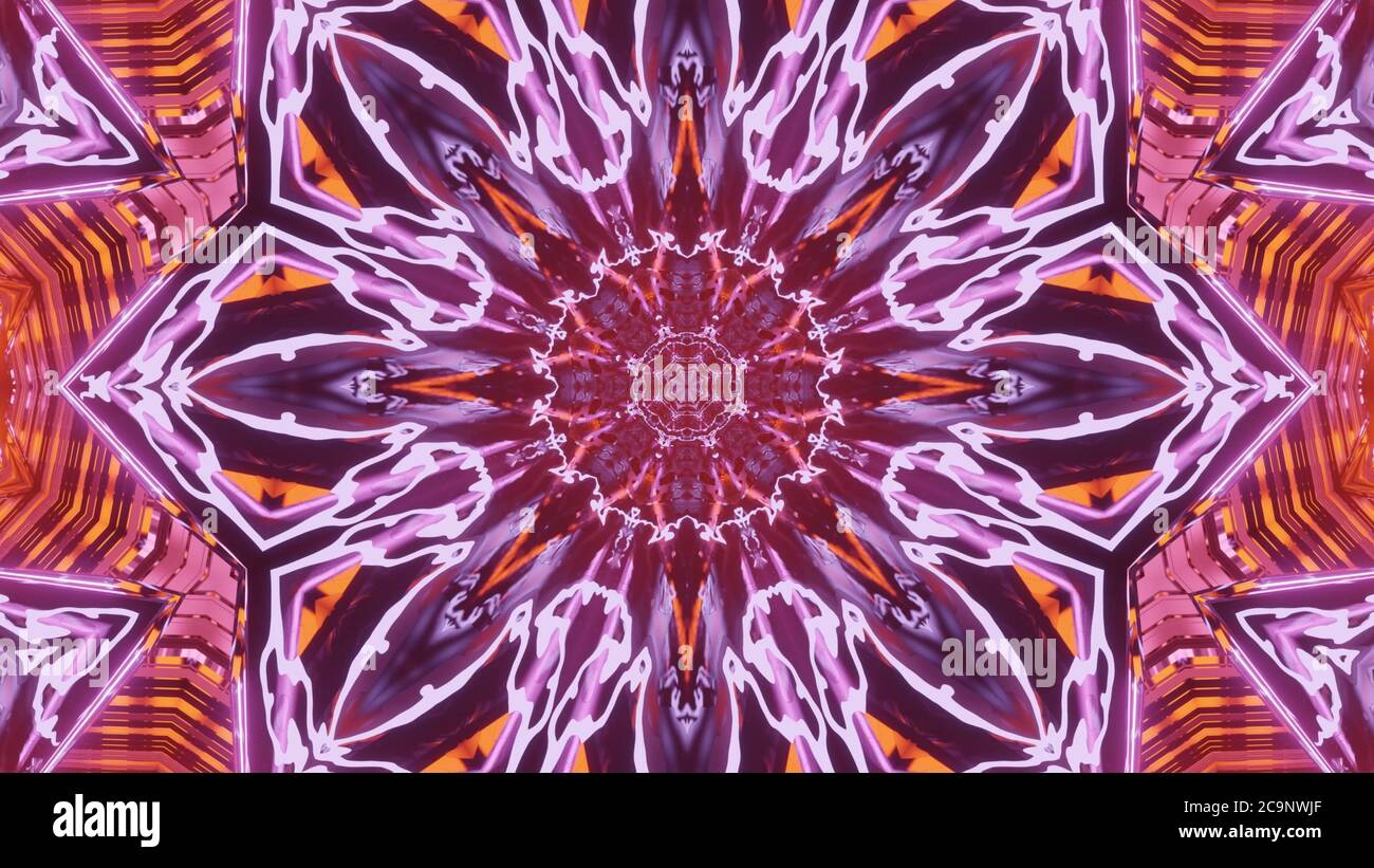 Illustrazione 3D sfondo di una stella verde neon Foto Stock