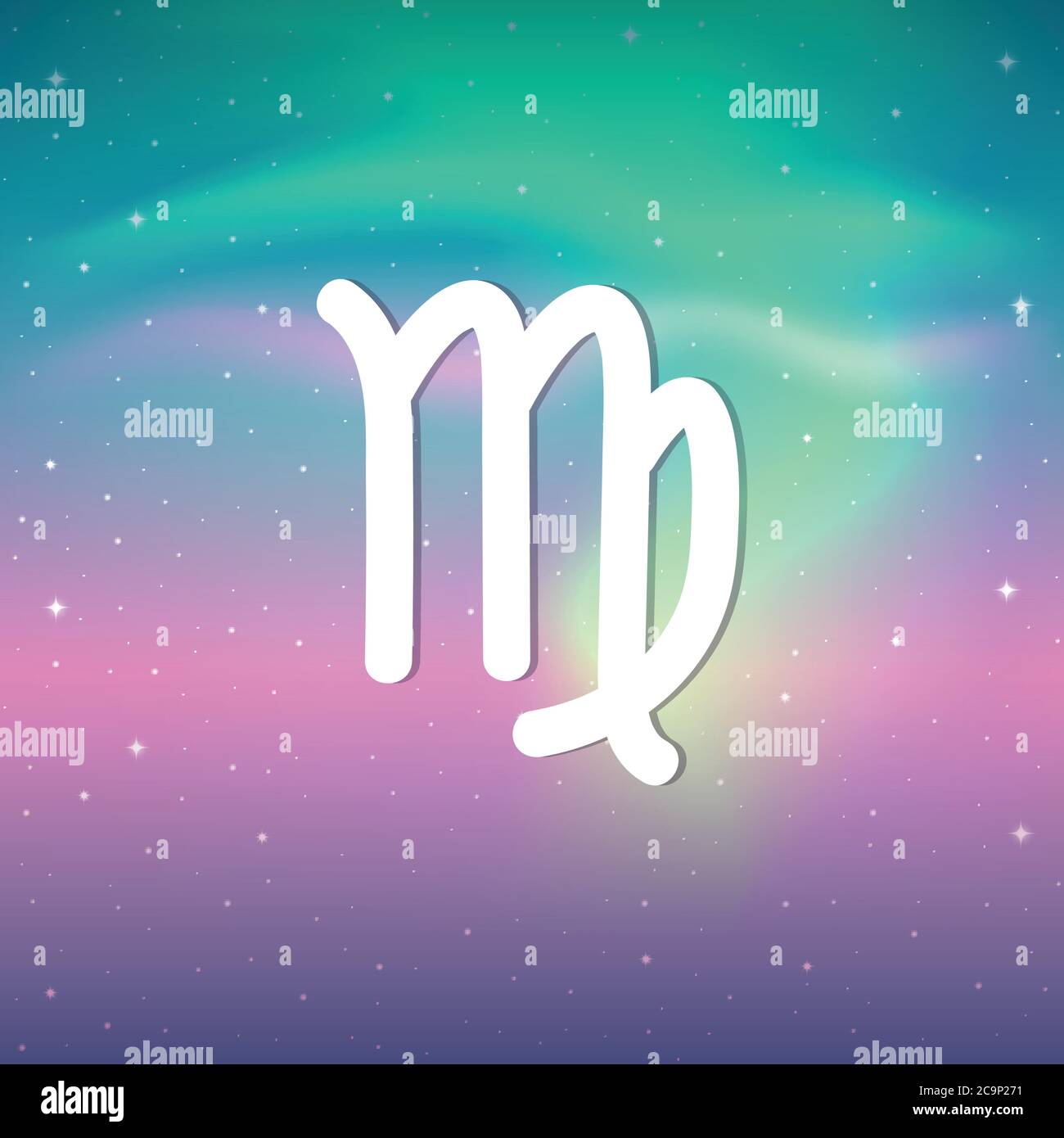 segno zodiacale Oroscopo virgo in colorato cielo stellato vettore illustrazione EPS10 Illustrazione Vettoriale