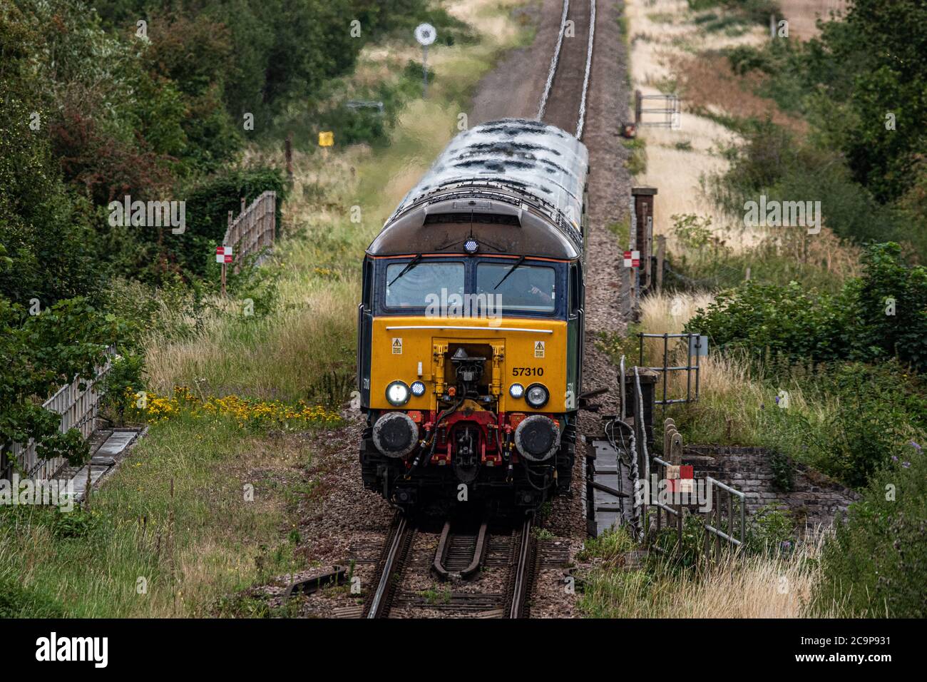 Locomotiva di classe 57 da Long Marston a Northampton Foto Stock