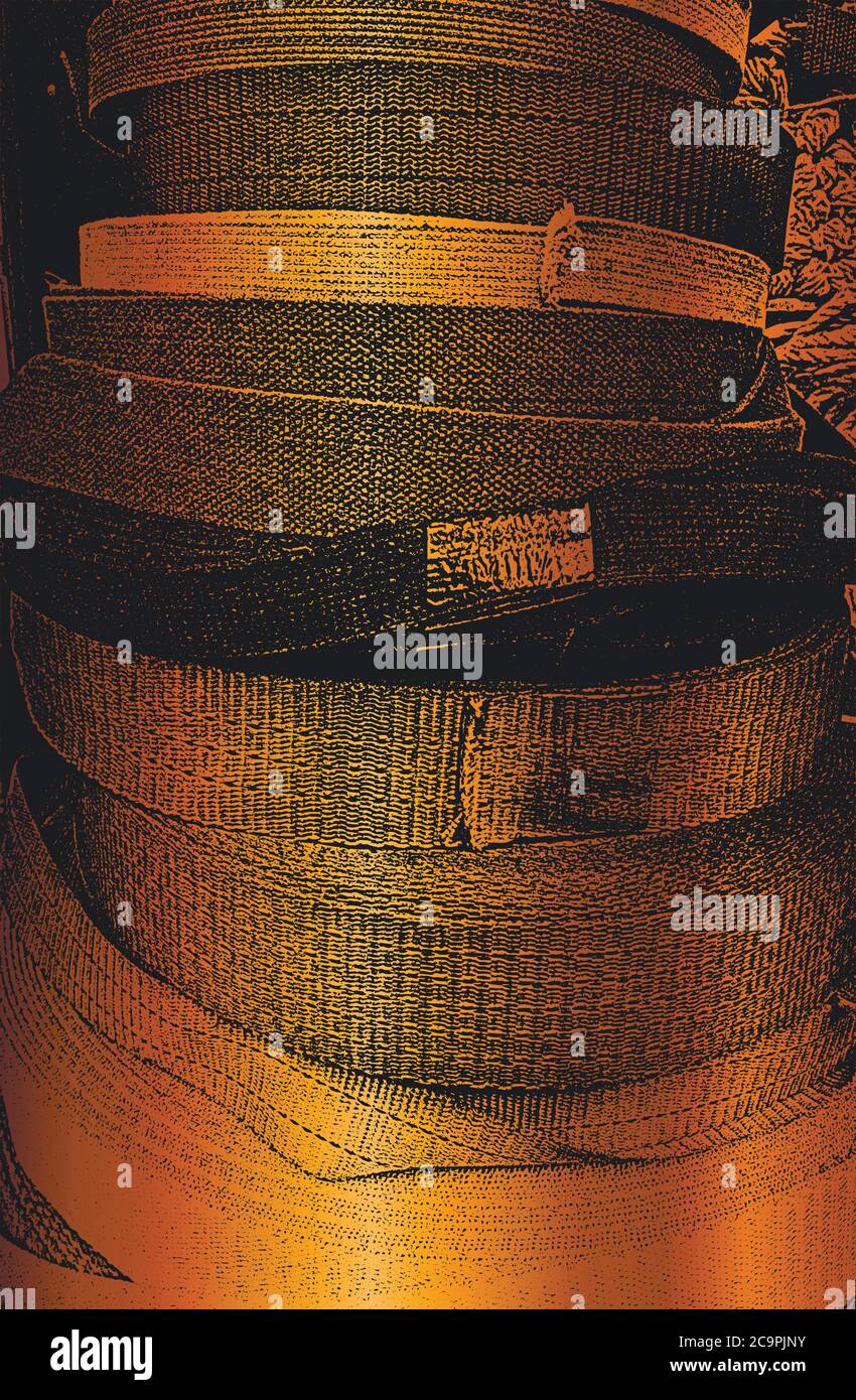 Grunge distress struttura vettoriale di corda di vimini. Sfondo nero e dorato. Illustrazione di EPS 8 Illustrazione Vettoriale