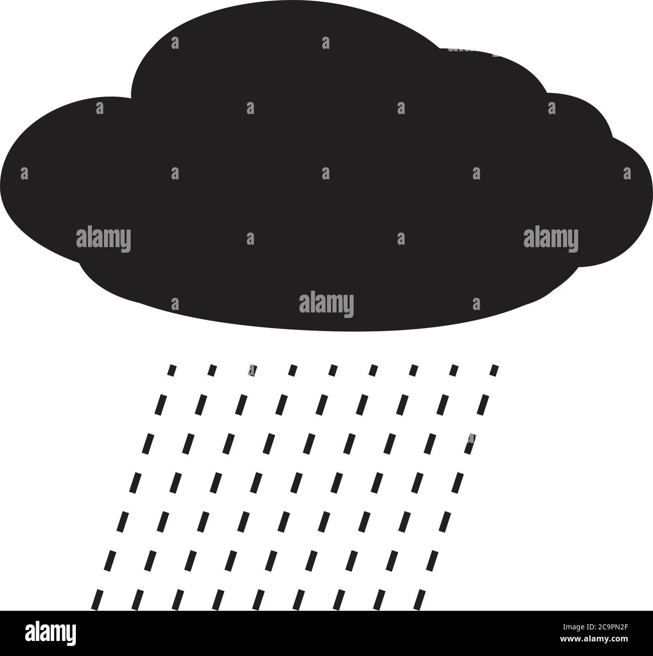 Icona pioggia isolata sullo sfondo segno tempesta. Concetto meteo vettore pioggia simbolo per l'illustrazione del sito web design Illustrazione Vettoriale
