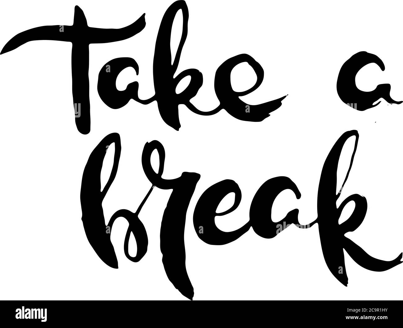 Fai una pausa. Grafica isolata con caratteri grunge. Francobollo tipografico per t-shirt grafica, stampa, poster, banner, volantino, tag, cartolina. Immagine vettoriale Illustrazione Vettoriale