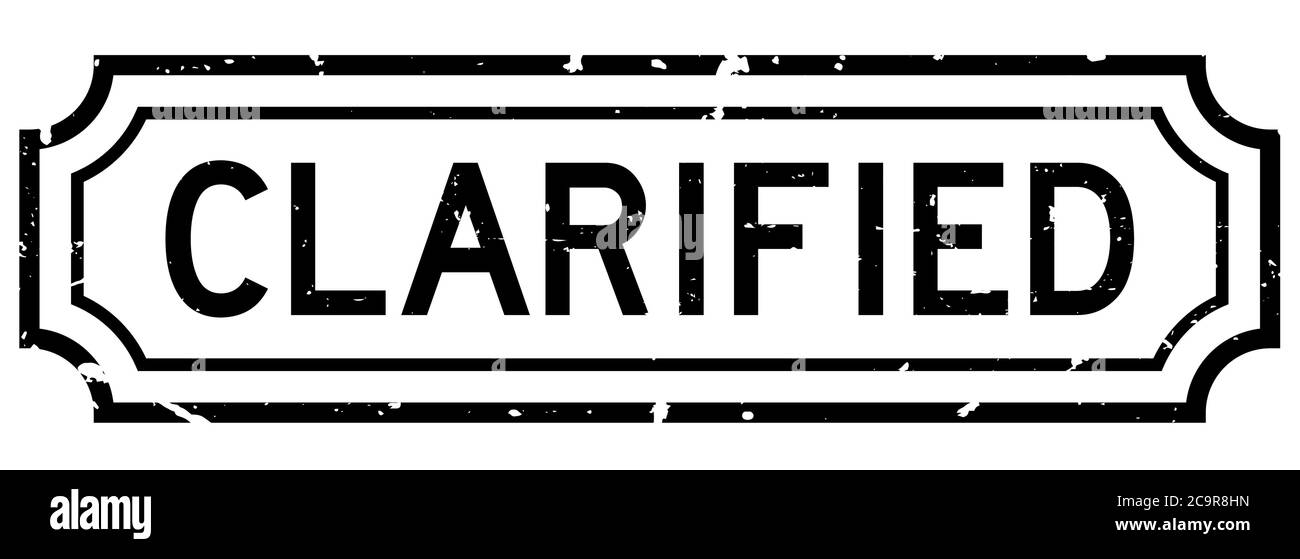 Grunge nero chiarificato parola guarnizione in gomma stampigliato su sfondo bianco Illustrazione Vettoriale