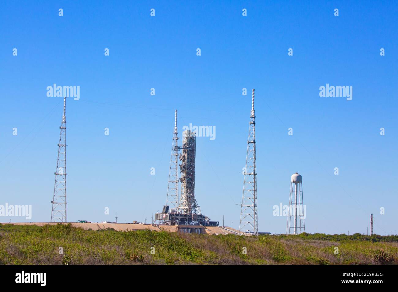 KENNEDY SPACE CENTER, FLORIDA, USA - 2 DICEMBRE 2019: Sito di lancio della NASA LC-39B al Kennedy Space Center. L'LC-39B è utilizzato dalla NASA per vari progetti Foto Stock
