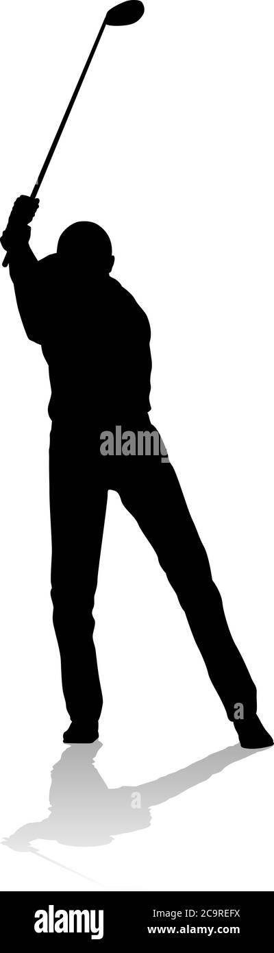 Giocatore di golf Golf Sport Silhouette di persona Illustrazione Vettoriale