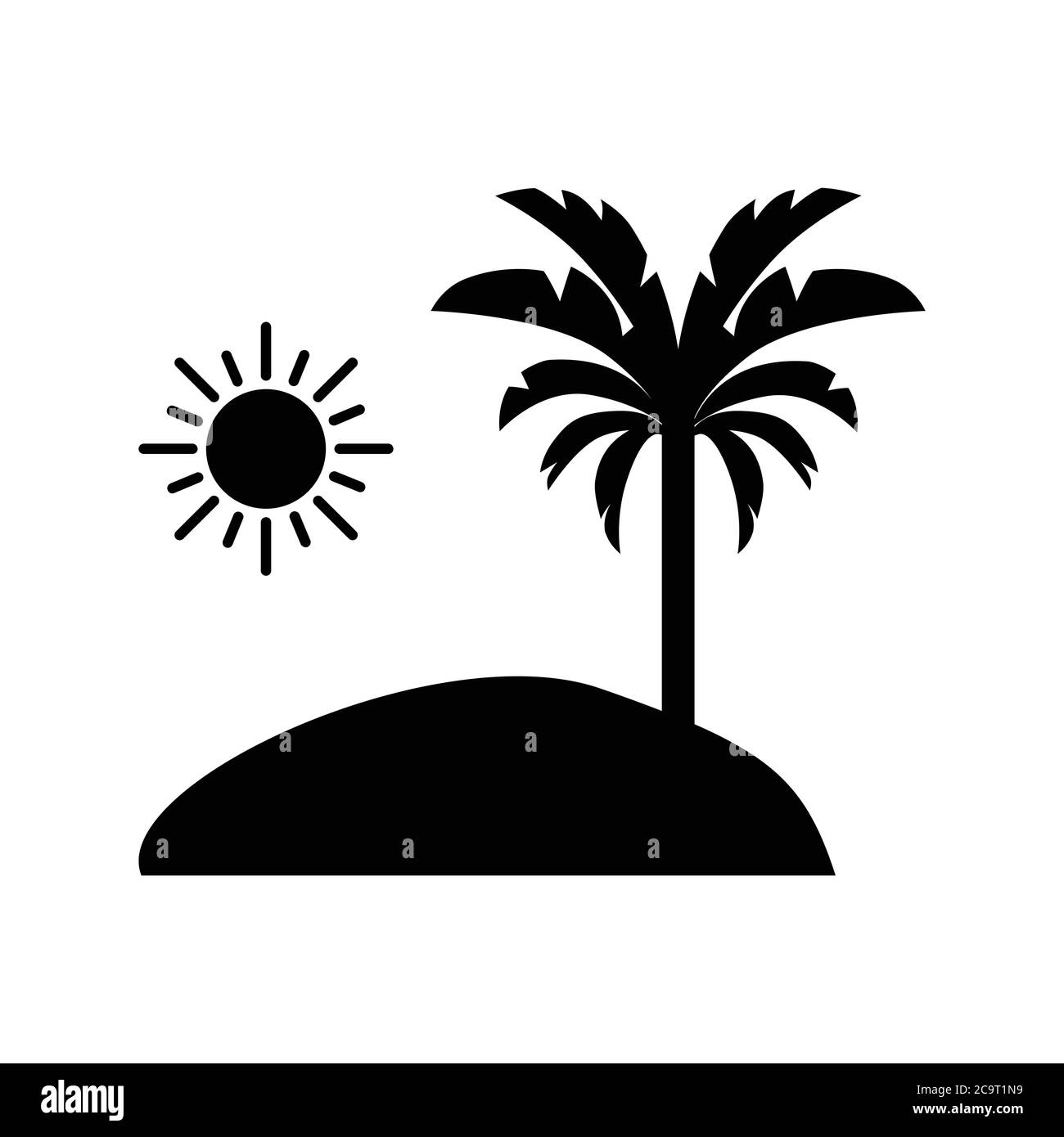 vettore icona paesaggio tropicale Illustrazione Vettoriale