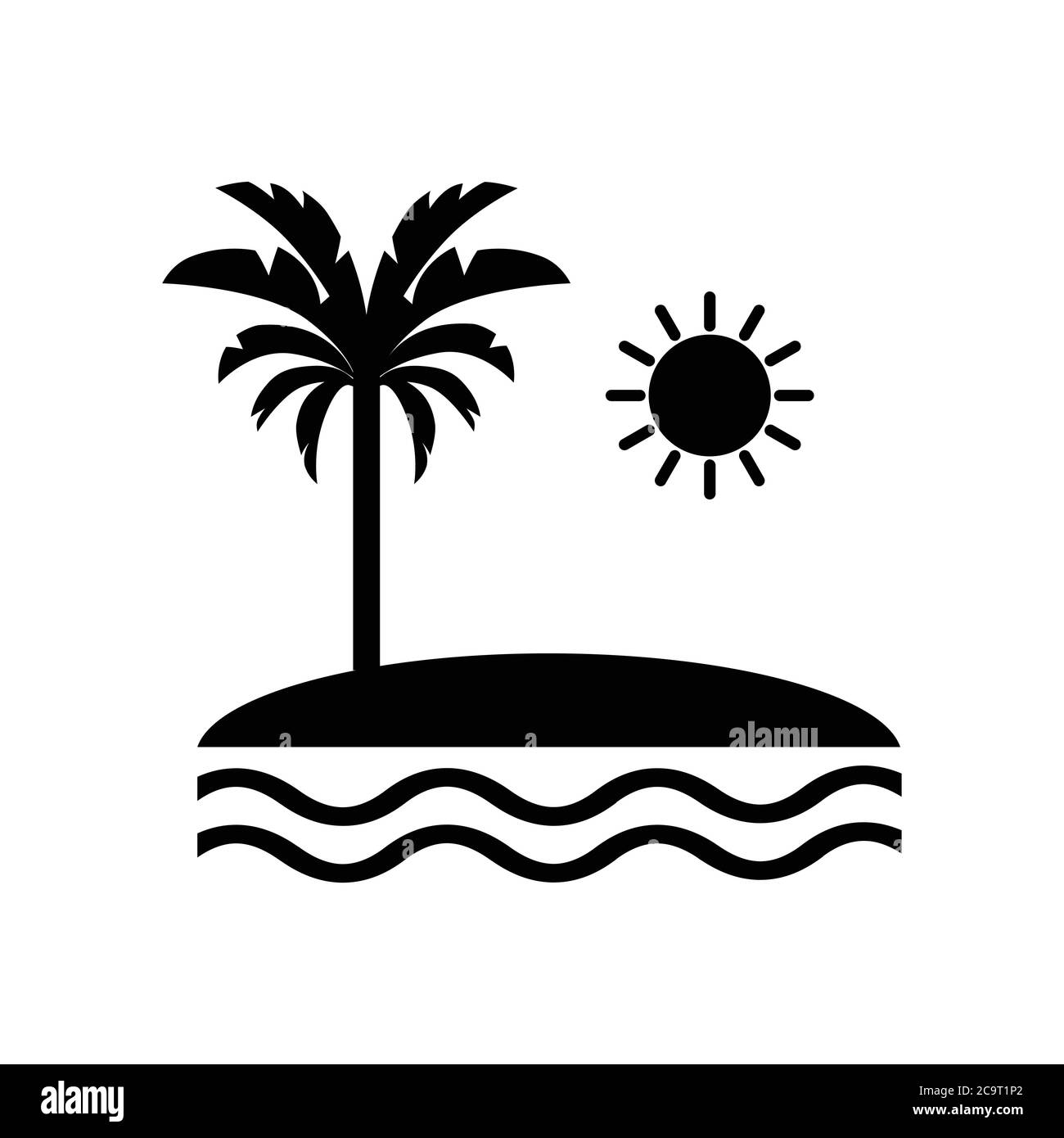 vettore icona spiaggia Illustrazione Vettoriale