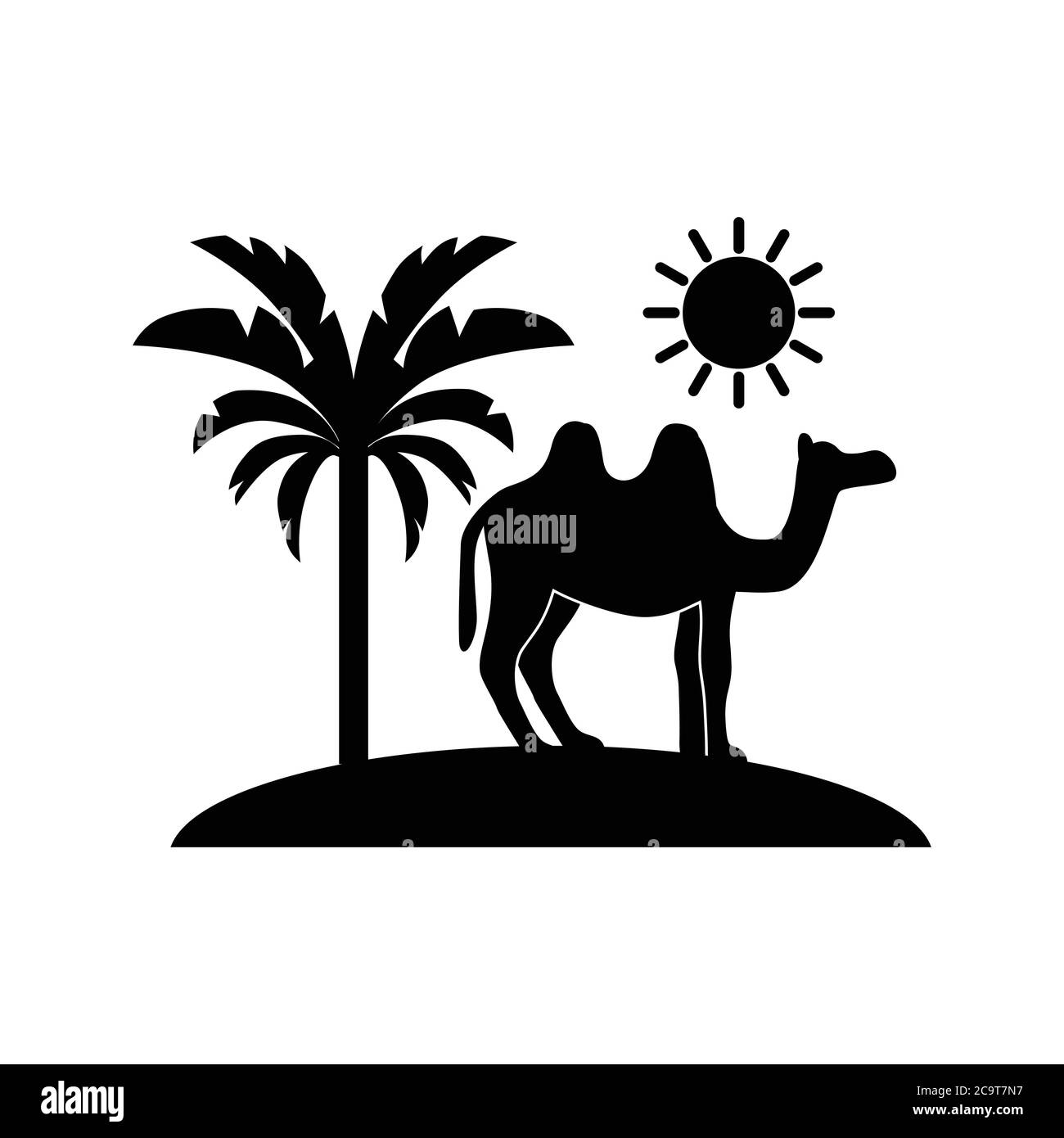 vettore icona paesaggio tropicale Illustrazione Vettoriale