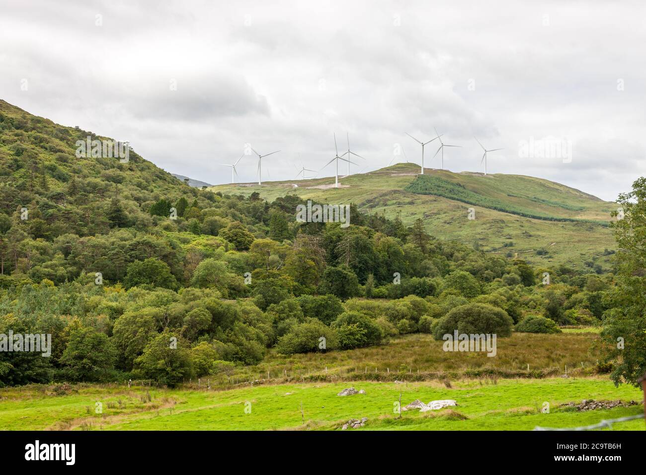Kilgarvan, Kerry, Irlanda. 01 agosto 2020. Parco eolico fuori KIlgarvan, Co. Kerry, Irlanda. Credito; David Creedon / Alamy Foto Stock