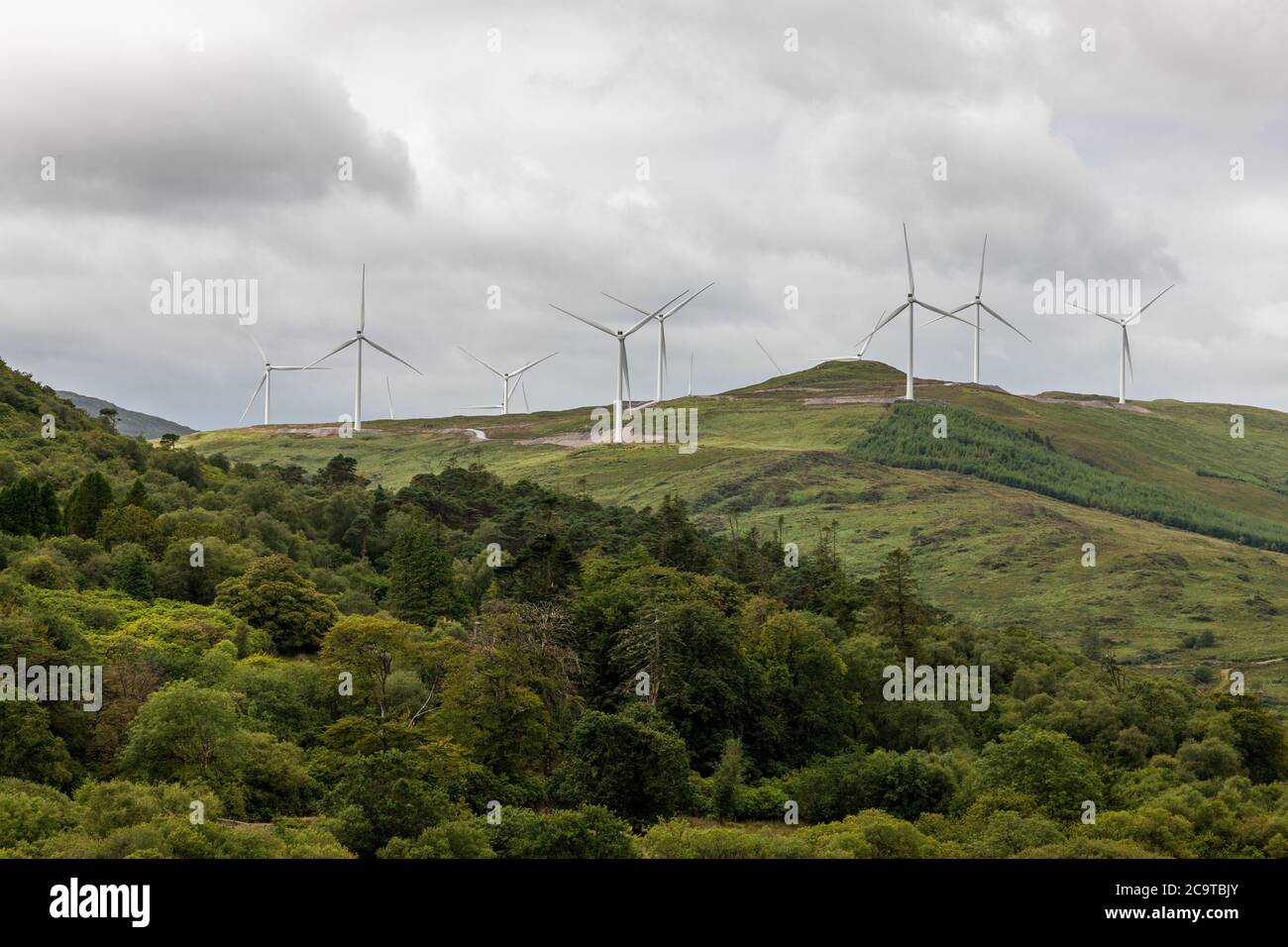 Kilgarvan, Kerry, Irlanda. 01 agosto 2020. Parco eolico fuori KIlgarvan, Co. Kerry, Irlanda. Credito; David Creedon / Alamy Foto Stock